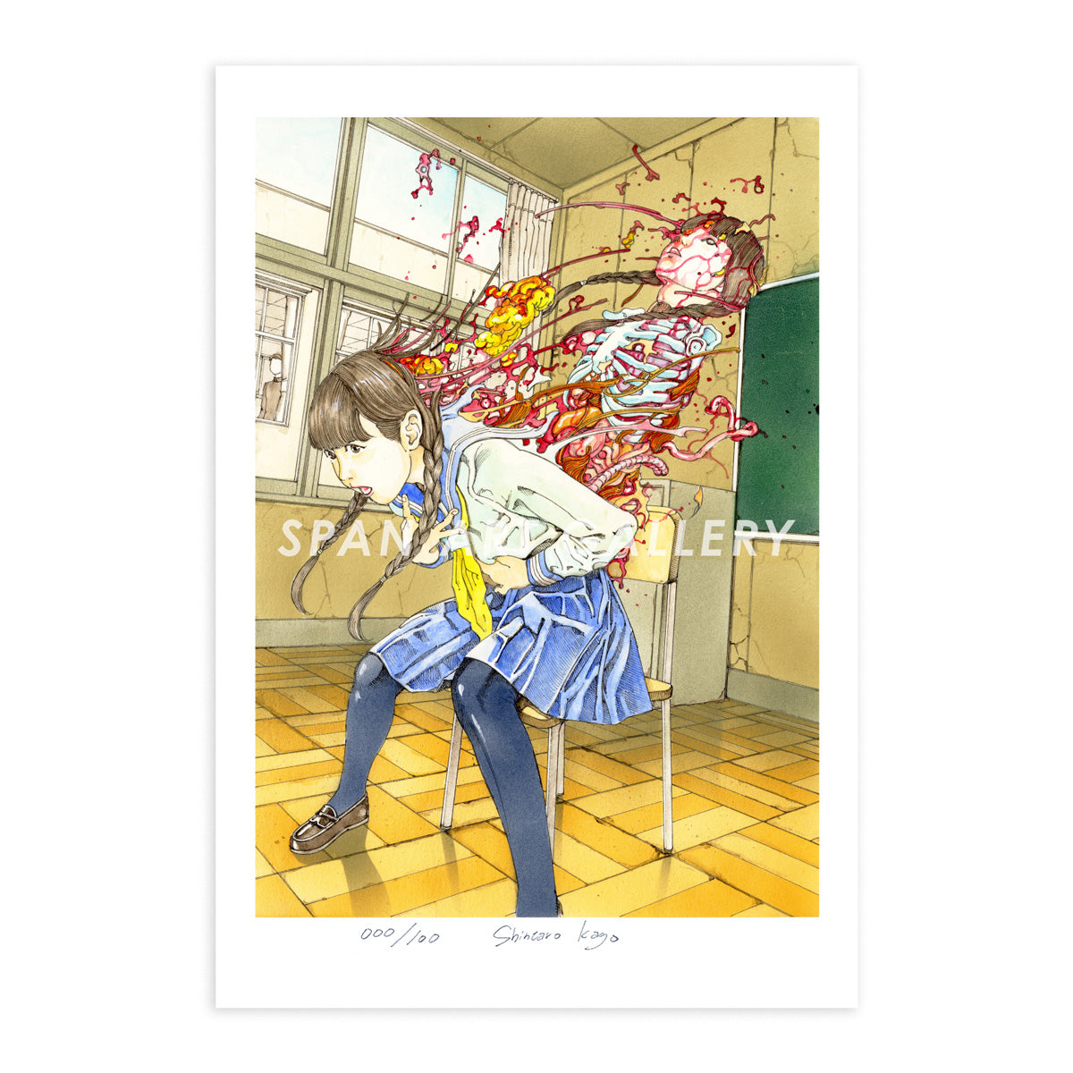 Reproductions of original drawing "No.1「廃校舎の遊戯」" by Shintaro Kago