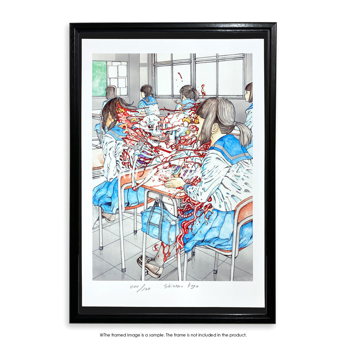 Reproductions of original drawing "No.3「骸骨接吻3」" by Shintaro Kago