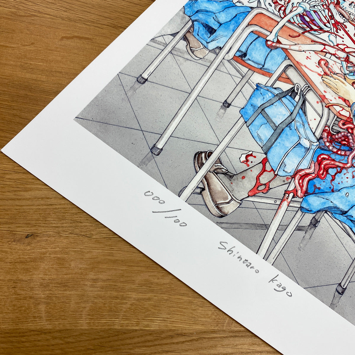 Reproductions of original drawing "No.3「骸骨接吻3」" by Shintaro Kago