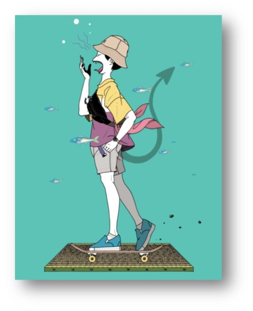 Canvas print "四畳半キャンバスアートボード(No.3) 小津-キャラクター絵-" by Yusuke Nakamura