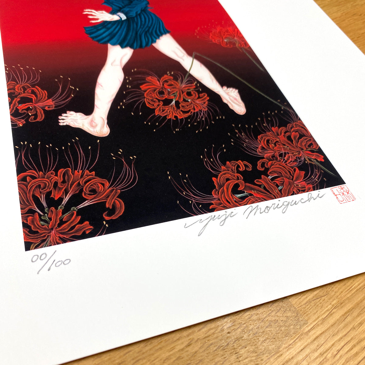 Reproductions of original drawing "No.3 Red moon" by Yuji Moriguchi