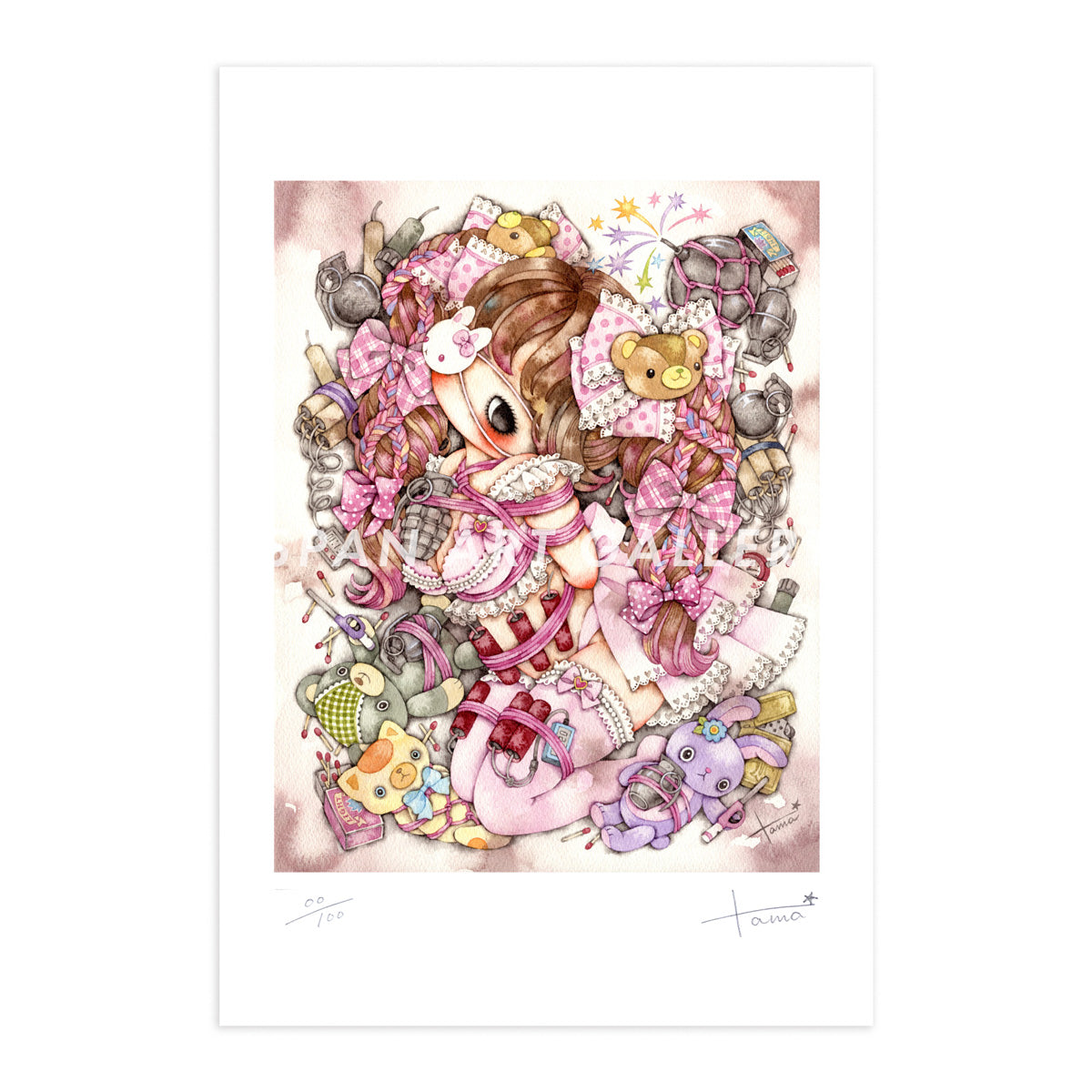 Reproductions of original drawing "No.1 masochistic pink" by Tama