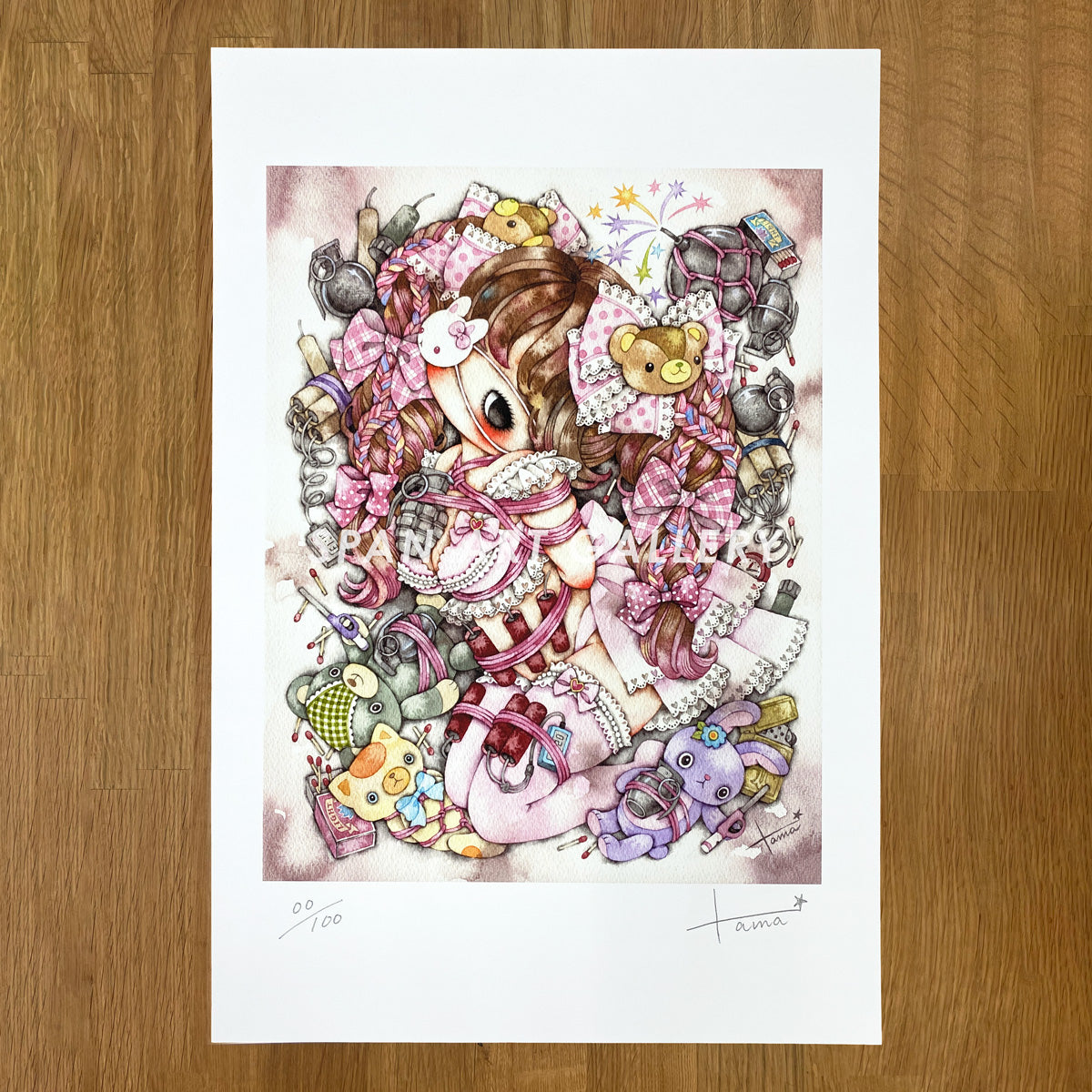 Reproductions of original drawing "No.1 masochistic pink" by Tama